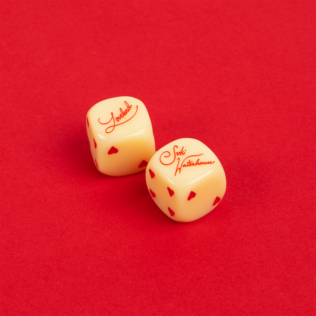 Loveland Cream Dice Text